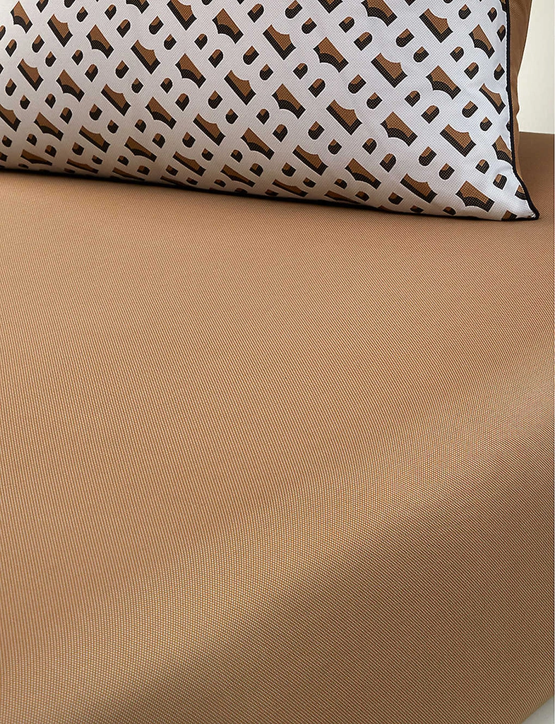 Hugo Boss B-monogram Single Cotton Fitted Sheet 90cm x 200cm Super King